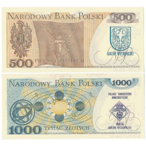 Zestaw 500 i 1.000 zł 1982 - z nadrukami okolicznościowymi (2szt)