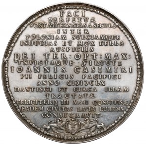 Jan II Kazimierz, Medal Pokój w Oliwie 1660 (Höhn) - piękny