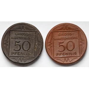 Gross Wartenberg (Syców) 50 fenigów 1927 - porcelana - zestaw (2szt)