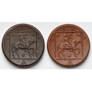 Gross Wartenberg (Syców) 50 fenigów 1927 - porcelana - zestaw (2szt)
