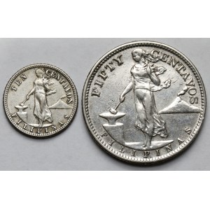 Filipiny, 10-50 centavos 1944-1945 - zestaw (2szt)