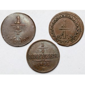 Austria, 1/4 krajcara 1800-1851 - zestaw (3szt)