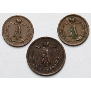 Rosja, 1/4 i 1/2 kopiejki 1886-1889 - zestaw (3szt)