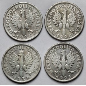 Kobieta i kłosy 1 złoty 1924-1925 - zestaw (4szt)