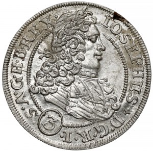 Śląsk, Józef I, 3 krajcary 1706 FN, Wrocław