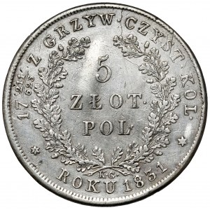Powstanie Listopadowe, 5 złotych 1831 KG