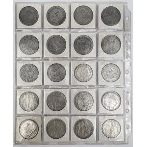 Austria i Węgry, 5 koron, 5 pengö i 2 floreny 1878-1939 - zestaw (20szt)