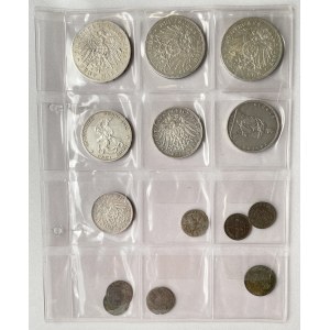 Niemcy, Od 1 feniga do 5 marek - zestaw (14szt)