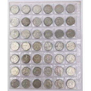 Piłsudski, 5 złotych 1934-1936 - zestaw (42szt)