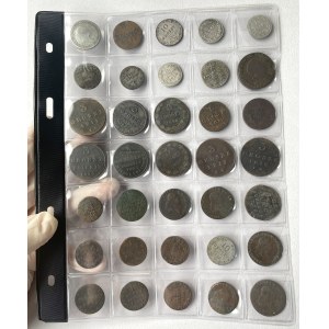 Miedziane i srebrne monety 1766-1840 - zestaw (35szt)
