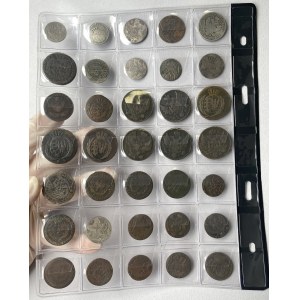 Miedziane i srebrne monety 1766-1840 - zestaw (35szt)