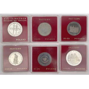 Próby 20-200 złotych 1975-1985 - zestaw (6szt)