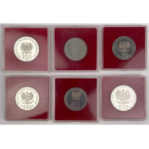 Próby 20-200 złotych 1975-1985 - zestaw (6szt)