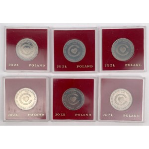 Próby CuNi 20 złotych 1979 Pomnik-Centrum Zdrowia Dziecka - zestaw (6szt)