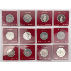 Próby 20 - 500 złotych 1980-1985 - zestaw (12szt)
