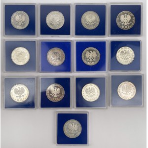 SREBRO 100 złotych 1973-1980 postacie - zestaw (13szt)
