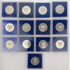 SREBRO 100 złotych 1974-1980 postacie - zestaw (13szt)