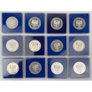 SREBRO 200 - 5.000 złotych 1979-1989 królowie - zestaw (12szt)