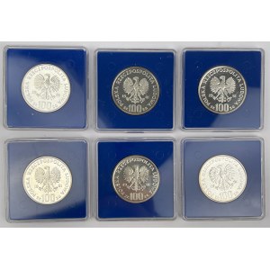 SREBRO 100 złotych 1981 Sikorski - zestaw (6szt)