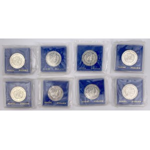 SREBRO 500 złotych 1985 ONZ - zgrzewki - zestaw (8szt)