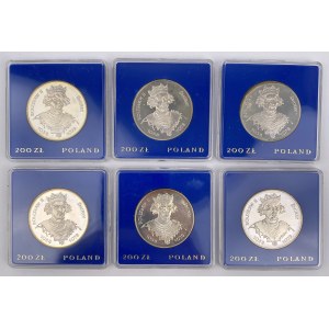 SREBRO 200 złotych 1981 Bolesław II Śmiały - zestaw (6szt)