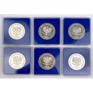 SREBRO 200 złotych 1981 Bolesław II Śmiały - zestaw (6szt)