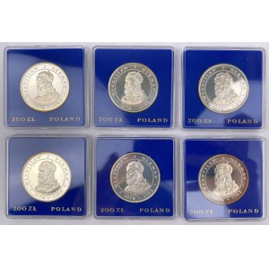 SREBRO 200 złotych 1981 Władysław I Herman - zestaw (6szt)