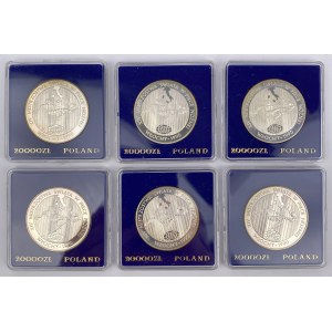 SREBRO 20.000 złotych 1989 Mistrzostwa Świata w Piłce Nożnej - zestaw (6szt)