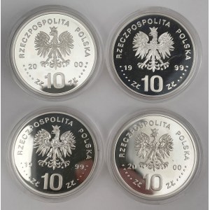 10 złotych 1999-2000 królowie - zestaw (4szt)