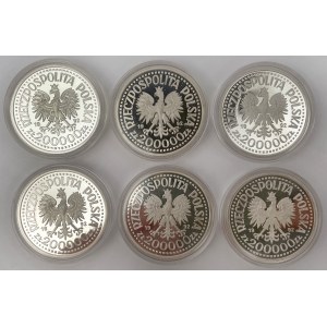 200.000 złotych 1992 Władysław III Warneńczyk - zestaw (6szt)