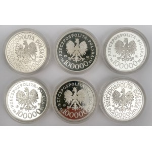 100.000 - 200.000 złotych 1991-1994 Bitwy - zestaw (6szt)