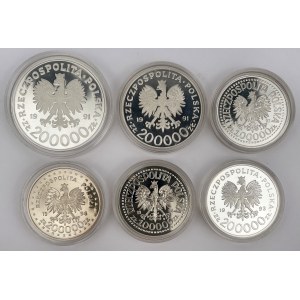 100.000 - 200.000 złotych 1991-1994 - zestaw (6szt)