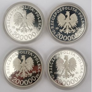 200.000 złotych 1990-1991 Generałowie - zestaw (4szt)
