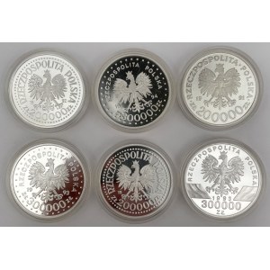 200.000 - 300.000 złotych 1991-1994 - zestaw (6szt)