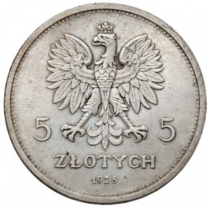 Nike 5 złotych 1928 ze znakiem, Warszawa