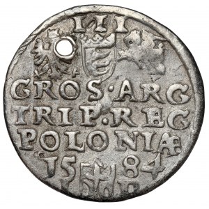 Stefan Batory, Trojak Olkusz 1584 ID - niski portret - b.rzadki