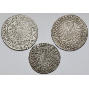Zygmunt I Stary, Grosze Toruń 1531-1532 i Szeląg Gdańsk 1546 - zestaw (3szt)