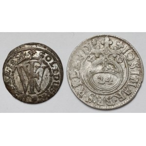 Prusy, Jan Zygmunt i Fryderyk Wilhelm, Półtorak 1620 i Szeląg 1654, Królewiec - zestaw (2szt)