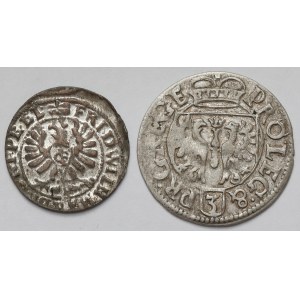 Prusy, Jan Zygmunt i Fryderyk Wilhelm, Półtorak 1620 i Szeląg 1654, Królewiec - zestaw (2szt)