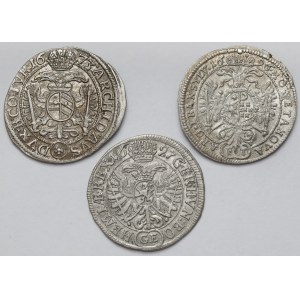 Austria, Leopold I, 3 krajcary 1673-1697 - zestaw (3szt)