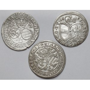 Austria, Leopold I, 3 krajcary 1663-1704 - zestaw (3szt)