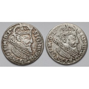Zygmunt III Waza, Trojak Kraków 1624 - zestaw (2szt)