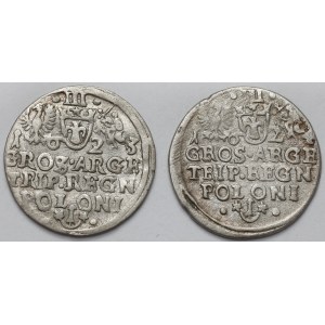 Zygmunt III Waza, Trojak Kraków 1623-1624 - zestaw (2szt)