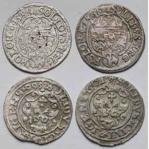 Zygmunt III Waza, Szeląg Olkusz i Ryga 1588-1601 - zestaw (4szt)