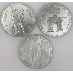Rosja, 3 ruble 1991-1993 - zestaw (3szt)