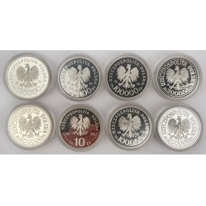 10 - 200.000 złotych 1991-1995 Bitwy - zestaw (8szt)