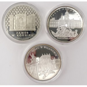 20 złotych 1998-2000 Zamki i pałace - zestaw (3szt)