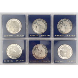 SREBRO 20.000 złotych 1989 Mistrzostwa Świata w Piłce Nożnej - zestaw (6szt)