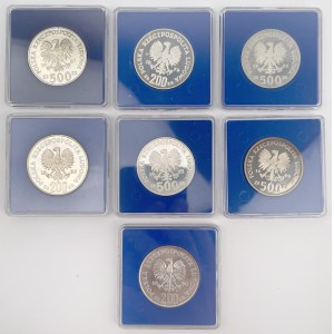 SREBRO 200 - 500 złotych 1979-1988 Królowie - zestaw (7szt)