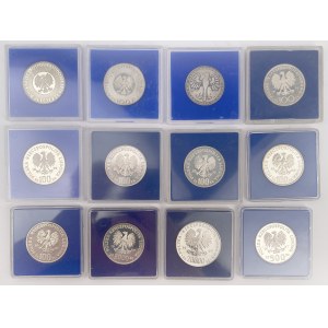 SREBRO 100 - 20.000 złotych 1972-1989 - zestaw (12szt)